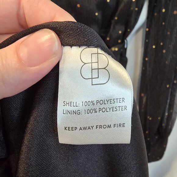 Baltic Born Dress Black With Gold Sparkles Size XL Slit Matching Belt Maxi - Picture 11 of 16